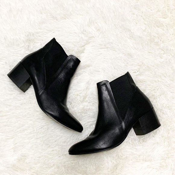 House of Harlow 1960 Warner Black Leather Ankle Booties Size 38 - Picture 10 of 10
